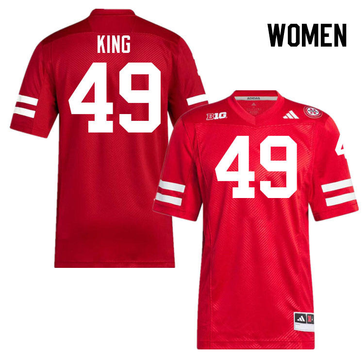 Women #49 Danny King Nebraska Cornhuskers College Football Jerseys Stitched Sale-Scarlet